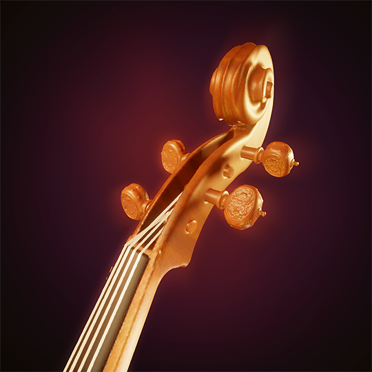 Gros plan sur la tête du violon