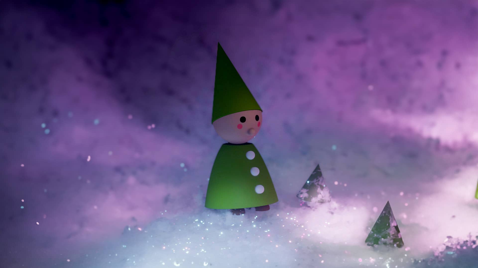 Lutin miniature dans la neige