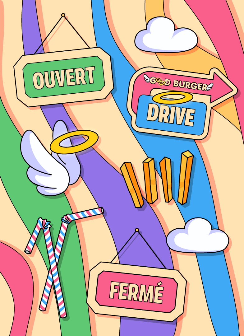 Pack d'illustrations de l'univers paradisiaque de Good Burger