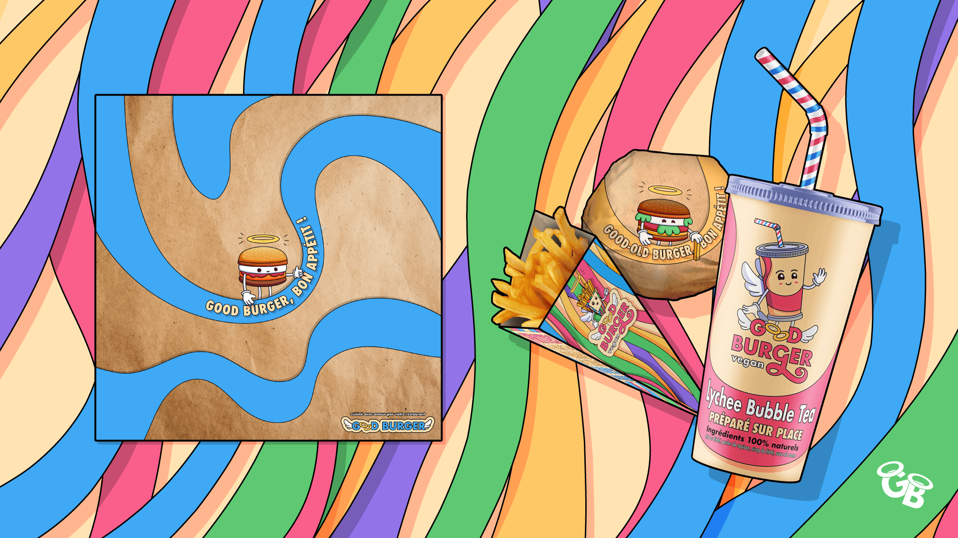 Récapitulatif des packagings de Good Burger