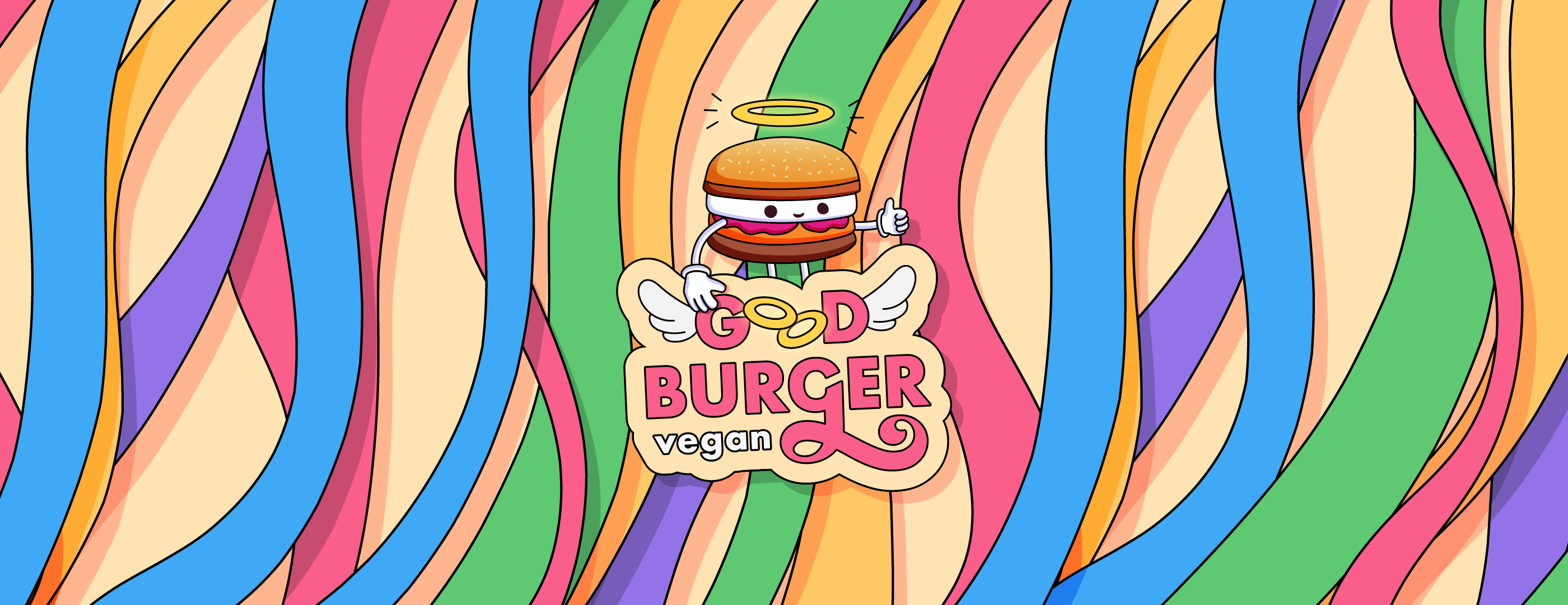 Bannière colorée du logo de Good Burger