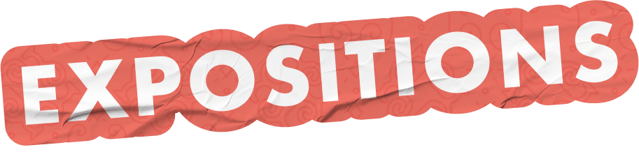 Autocollant du mot Expositions