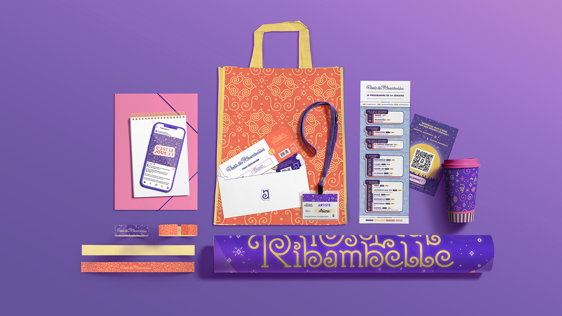 Divers supports de communications et goodies du Festival Ribambelle